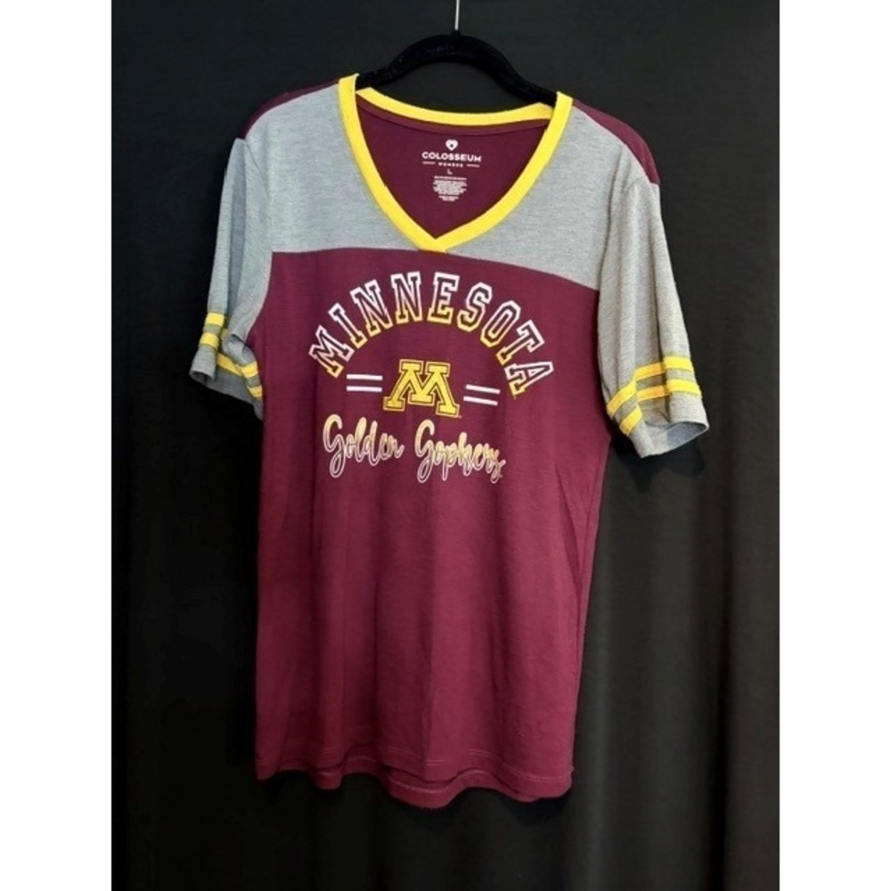 Women's Minnesota‎ Gophers V Neck Jersey Tee Size L